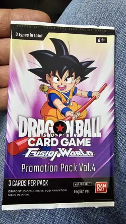 Dragon Ball Super Fusion World Promotion Pack Vol 4 Sealed English 3 Cards Total - Image 1