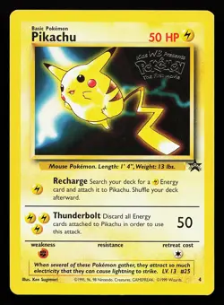 Pikachu (Movie Promo) 4 WOTC Black Star Promo Pokemon Card - Image 1