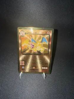 Pokemon Celebrations Gold Metal Charizard Card 4/102 Premium Collection - Image 1