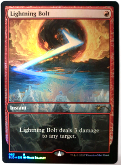 mtg magic lightning bolt FOIL secret lair 083 extended borderless full 4 availab - Image 1