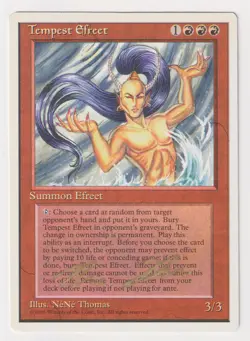 Gold Signed Tempest Efreet HP 4th Edition Artist NeNe Thomas 1995 MTG Magic Ante - Image 1