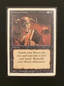 Magic the Gathering Demonic Tutor Sorcery Revised Edition Lightly Played - Image 1