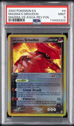 2004 POKEMON EX TEAM MAGMA VS TEAM AQUA TEAM MAGMA'S GROUDON-REVERSE FOIL PSA 9 - Image 1