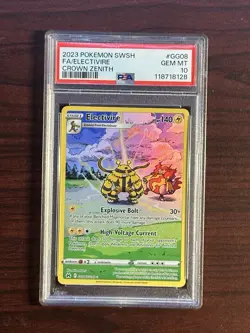 2023 POKEMON SWORD & SHIELD CROWN ZENITH #GG08 FULL ART/ELECTIVIRE GEM MT PSA 10 - Image 1
