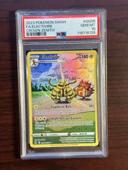 2023 POKEMON SWORD & SHIELD CROWN ZENITH #GG08 FULL ART/ELECTIVIRE GEM MT PSA 10 - Image 2