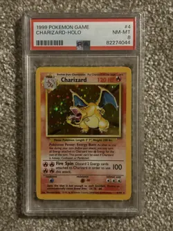 1999 Pokemon Game Charizard Holo PSA 8 NMMT - Image 1