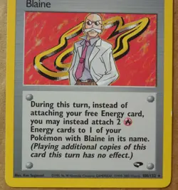 Blaine 100/132 Rare Gym Challenge Non-Holo Trainer Pokemon NM/LP - Image 3