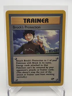 2000 Pokemon Gym Challenge Brock's Protection Trainer 101/132 Rare LP Nintendo - Image 1