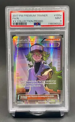 PSA 9 N #105a Full Art 2017 Pokemon XY Premium Trainer Coll. Black Star Promo - Image 1