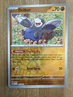 Pokemon TCG Drilbur Scarlet & Violet-Temporal Forces 085/162 Reverse Holo Common - Image 1