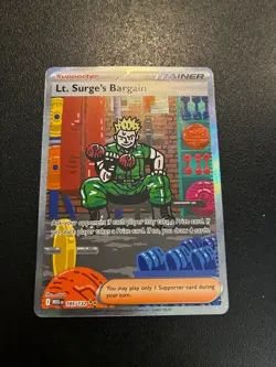 Pokemon TCG Lt. Surge's Bargain Mega Evolutions 185/132 Secret Rare - Image 1