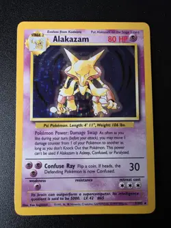 Pokemon TCG WOTC Alakazam 1/102 Holo 1999UK Unl Base Set NM - Image 1