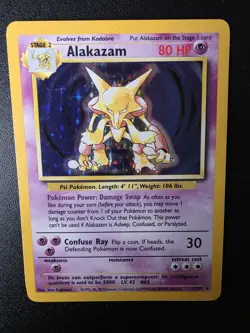 Pokemon TCG WOTC Alakazam 1/102 Holo 1999UK Unl Base Set NM - Image 2