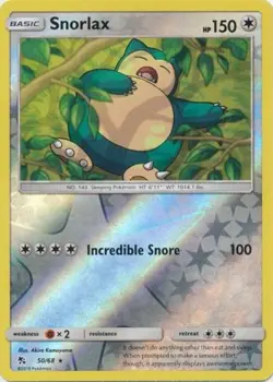Pokemon - Snorlax - 50/68 - Rare - Reverse Holo - Hidden Fates - NM - Image 1