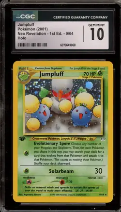 Pokemon Jumpluff Neo Revelation 1st Edition Holo Rare #9 CGC 10 Gem Mint - Image 1