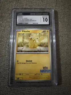 Pikachu Black Star Promo 214 Illustration Contest 2024 Pokemon CGC Gem Mint 10 - Image 1