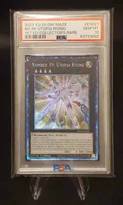 PSA 10 Number 39: Utopia Rising Collector's Rare MAZE-EN021 YUGIOH - Image 1
