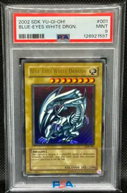 2002 Yu-Gi-Oh! Blue-Eyes White Dragon SDK-001 Ultra Rare PSA 9 MINT - Image 1