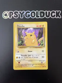 Pikachu E3 Gold Stamp 58/102 Pokemon Card 1999 Pikachu Small Crease - Image 1