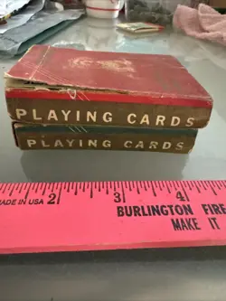 Lot Of 2x Whiskers Dog Poker Vintage Original Linen Finish Playing Cards Decks - Image 3