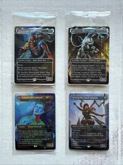 Magic The Gathering Marvel Legends Spider-Man Promo# 0001 To 0004 Sealed - Image 1