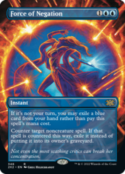 [1x] Force of Negation - Foil - Borderless Near Mint, English Double Masters 202 - Image 1