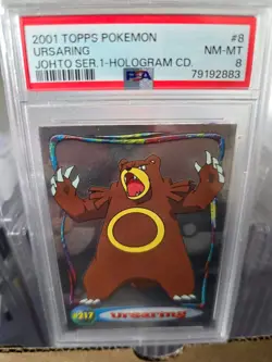PSA 8 TOPPS POKEMON JOHTO SERIES 1 HOLOGRAM URSARING 1st APPEARANCE 2001 - Image 1