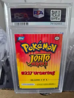 PSA 8 TOPPS POKEMON JOHTO SERIES 1 HOLOGRAM URSARING 1st APPEARANCE 2001 - Image 2