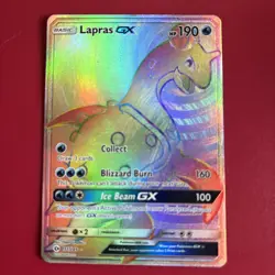 Lapras GX 151/149 Pokemon Sun & Moon Base Set Rainbow Secret Rare NM - Image 1