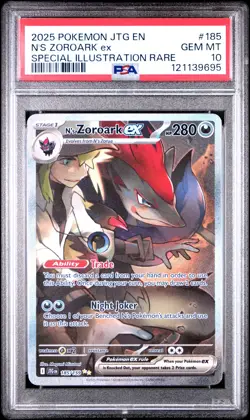 2025 POKEMON JTG EN-JOURNEY TOGETHER #185 N'S ZOROARK EX PSA 10 - Image 1