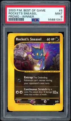2003 Pokemon Best of Game #5 Rocket’s Sneasel Winner Non-Holo PSA 9 MINT - Image 1