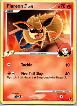 Pokemon TCG Flareon E4 60/111 Rising Rivals LP - Image 1