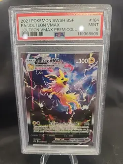 PSA 9 Jolteon VMAX Full Art #184 SWSH BSP Premium Collection Promo Pokemon 2021 - Image 1