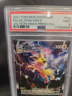 PSA 9 Jolteon VMAX Full Art #184 SWSH BSP Premium Collection Promo Pokemon 2021 - Image 2