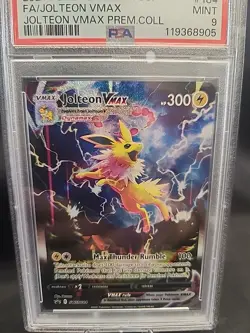 PSA 9 Jolteon VMAX Full Art #184 SWSH BSP Premium Collection Promo Pokemon 2021 - Image 4