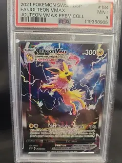 PSA 9 Jolteon VMAX Full Art #184 SWSH BSP Premium Collection Promo Pokemon 2021 - Image 5