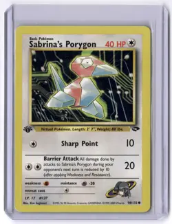 Sabrina's Porygon 098/132 Common 1st Edition NM Pokemon Gym Challenge - Image 1