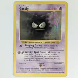Gastly 50/102 Base Set Shadowless WOTC Vintage Pokemon TCG Card MP - Image 1