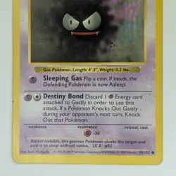 Gastly 50/102 Base Set Shadowless WOTC Vintage Pokemon TCG Card MP - Image 3