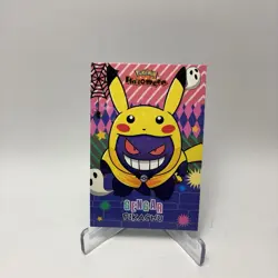 Gengar Pikachu Poncho Pokemon Halloween Database Card - Image 1