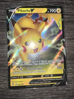 Pikachu V 043/185 Vivid Voltage NM Ultra Rare Full Art Pokemon Card Never Played - Image 3