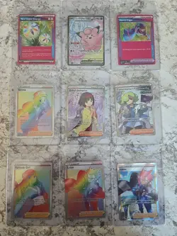 9 Card Pokemon Mixed Lot Bundle Trainers, Holographic, Full Art ,Ex - Image 1