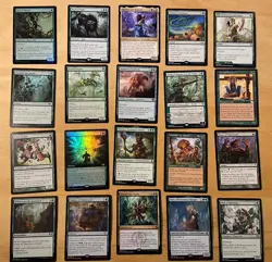 Magic The Gathering Lot Of 20 Green Cards Including Rares and Mythics NM - Image 1