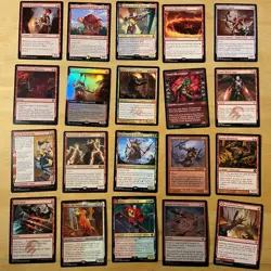 Magic The Gathering Lot Of 20 Red Cards Including Rares and Mythics NM - Image 1