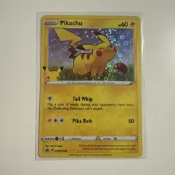Pikachu with Holobleed: SWSH039: Sword & Shield Holo Promo Card - MP - Image 1