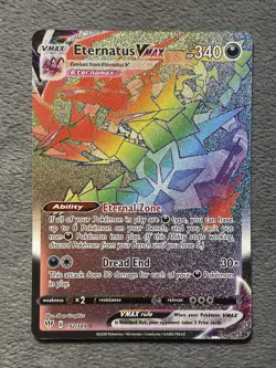 Eternatus VMAX 192/189 Secret Rainbow Rare Full Art Texture Holo Pokemon Card - Image 1