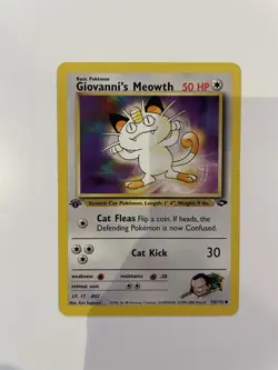 Giovanni's Meowth - 74/132 - 1st Edition Gym Challenge Set - Pokemon Card - Image 1