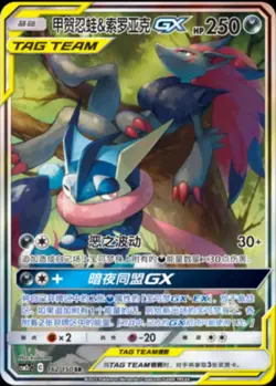 Pokemon S-Chinese Sun&Moon CSM2cC-162 SR Greninja & Zoroark-GX Holo Mint Alt Art - Image 1