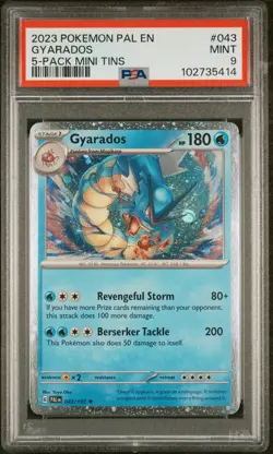 2023 POKEMON PAL EN-PALDEA EVOLVED 5-PACK MINI TINS #043 GYARADOS PSA 9 - Image 1