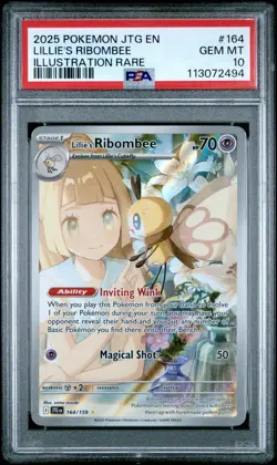 2025 POKEMON JTG EN-JOURNEY TOGETHER ILLUSTRATION RARE LILLIE'S RIBOMBEE PSA 10 - Image 1